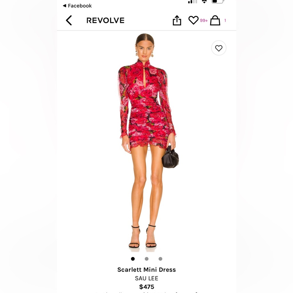 Sau Lee Red Silk Mini Dress